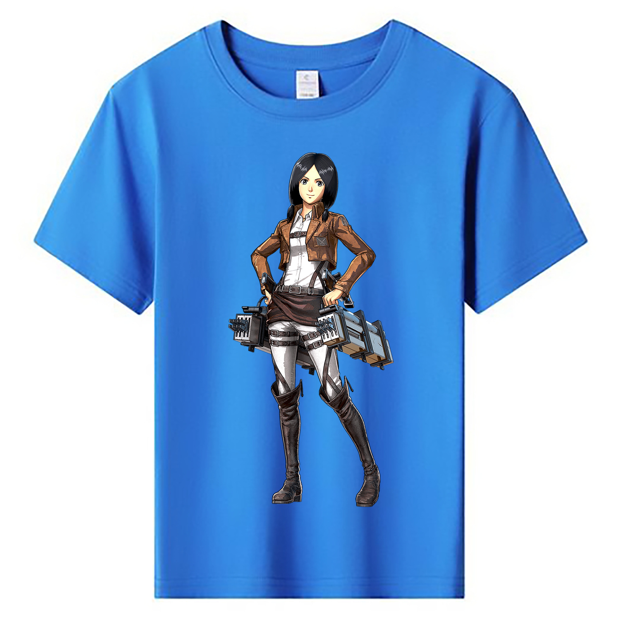 （画像用） 進撃の巨人 ミカサ·アッカーマン Attack on Titan Mikasa Ackerman 綿100％キッズTシャツ（フロントプリント）